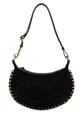 Isabel Marant Black Calf Hair Oskan Moon Shoulder Bag