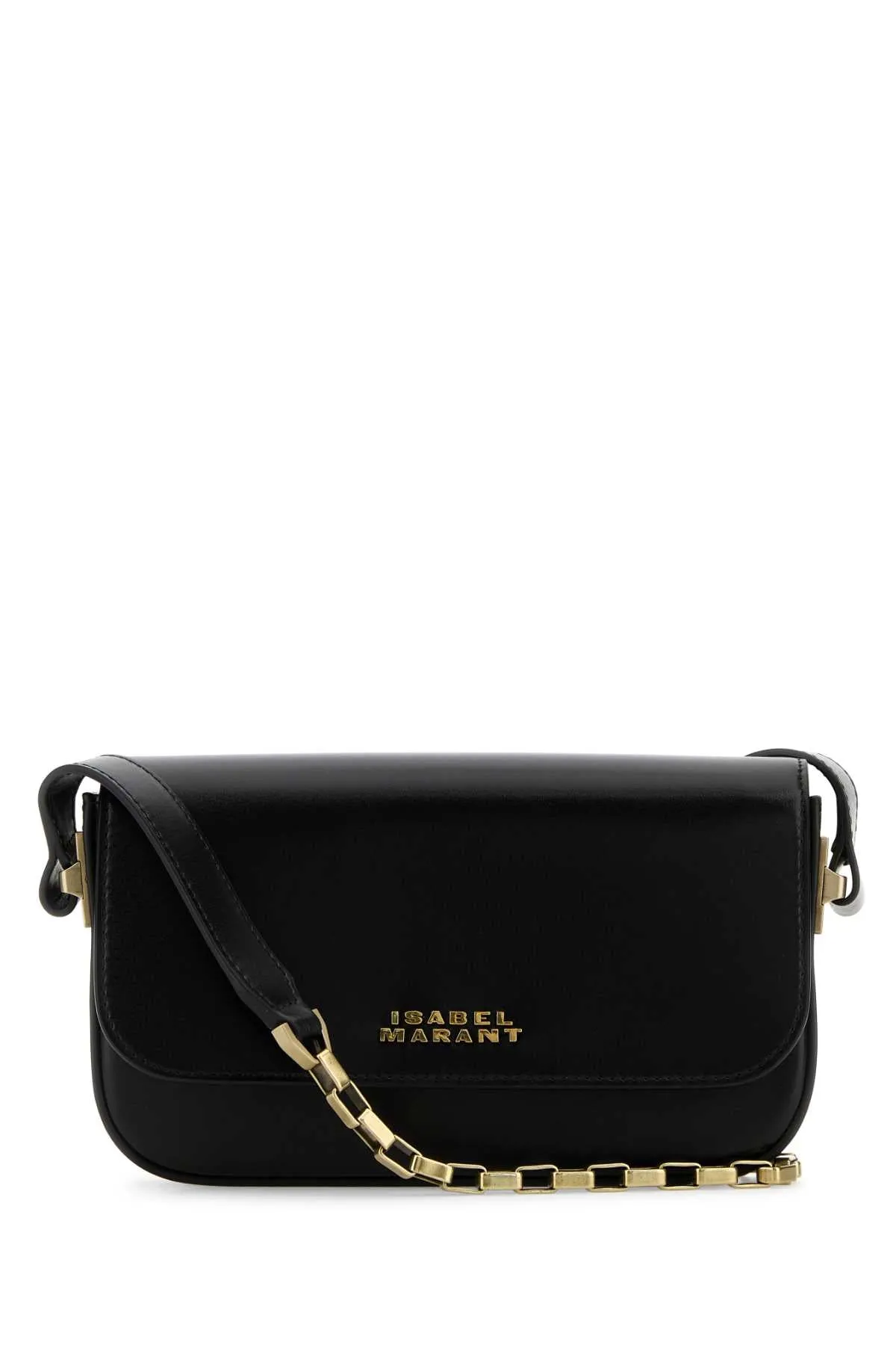 Isabel Marant Black Leather Lizza Shoulder Bag