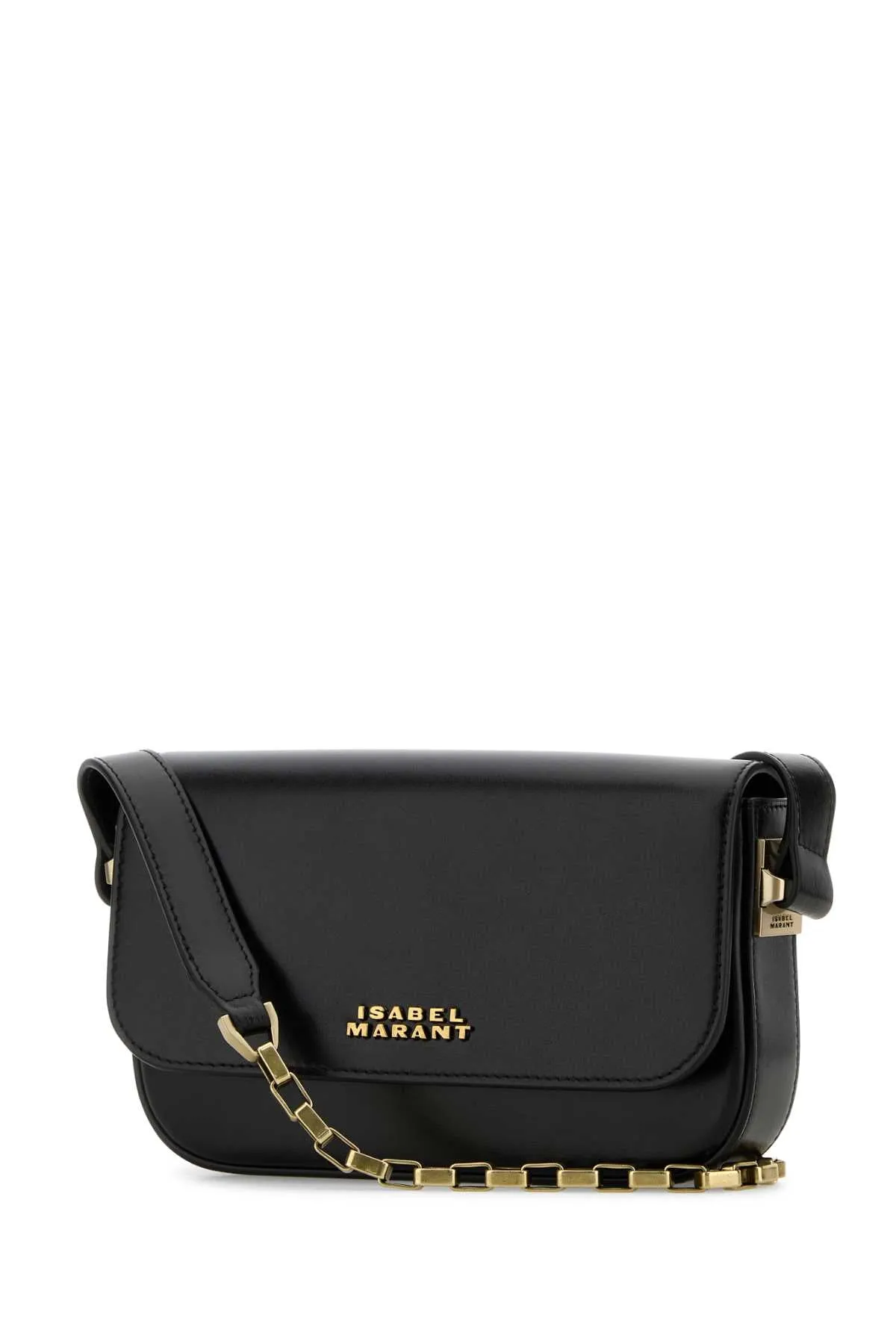 Isabel Marant Black Leather Lizza Shoulder Bag