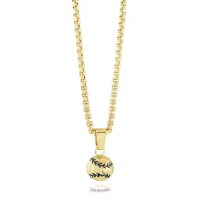 Italgem Steel Gold  Baseball Necklace