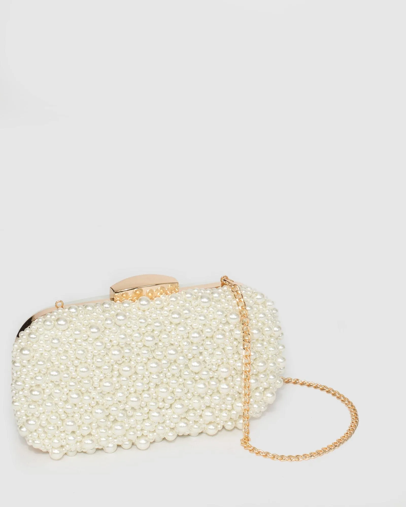 Ivory Alina Beaded Clutch Bag