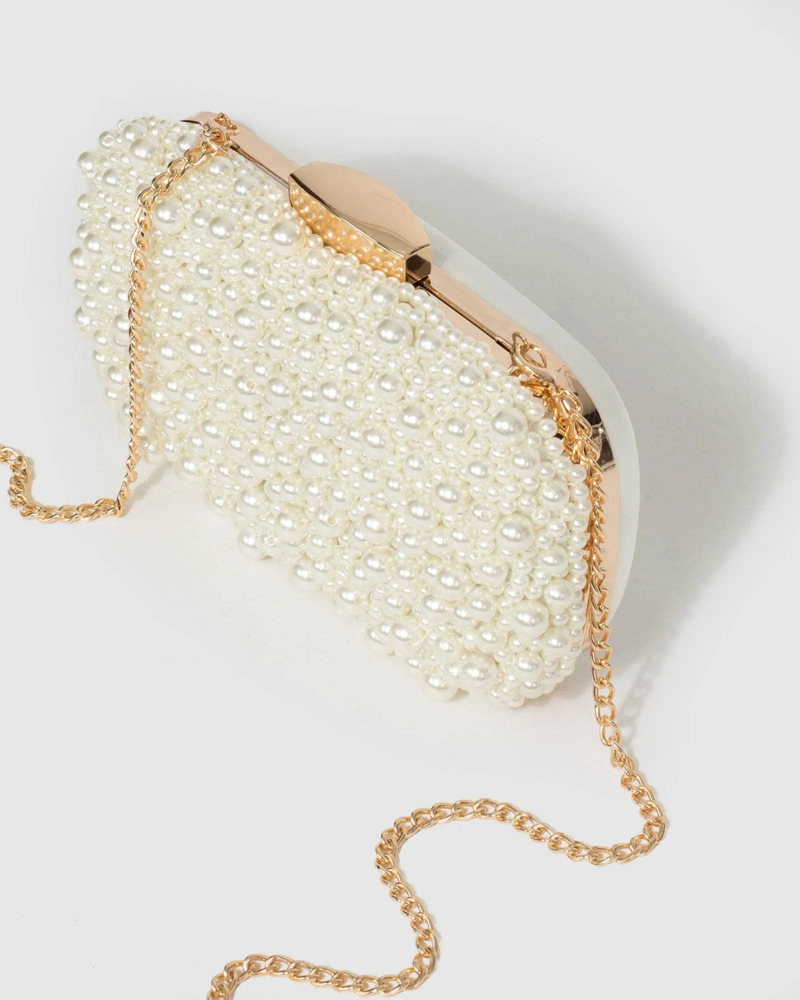 Ivory Alina Beaded Clutch Bag