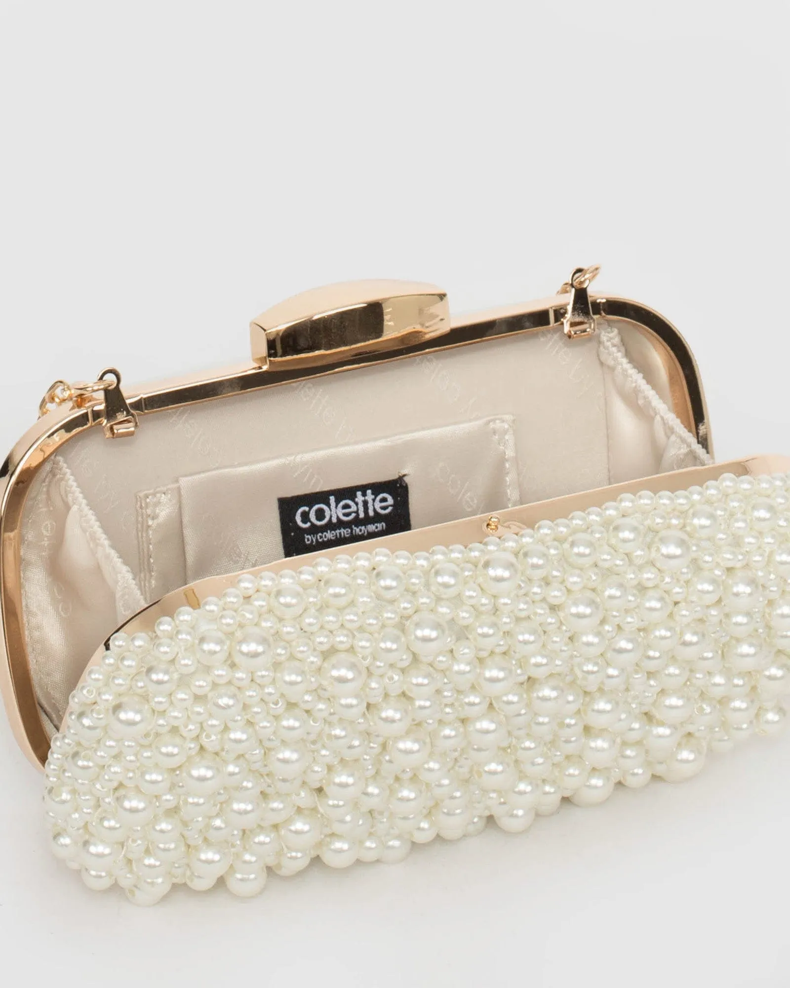 Ivory Alina Beaded Clutch Bag