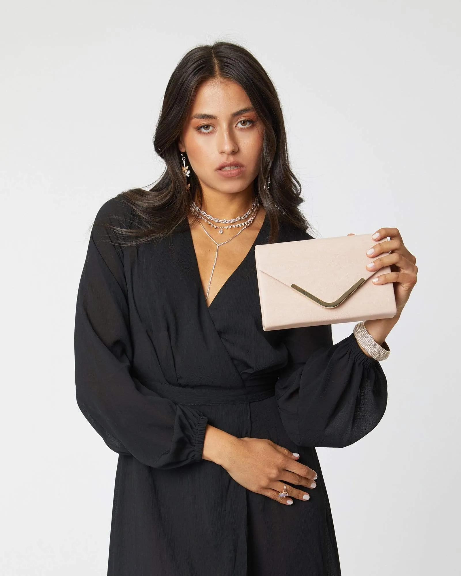 Ivory Lila Envelope Clutch Bag