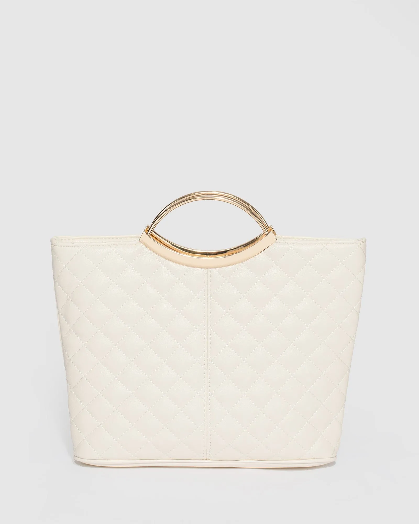 Ivory Quilted Jessie Clutch Bag