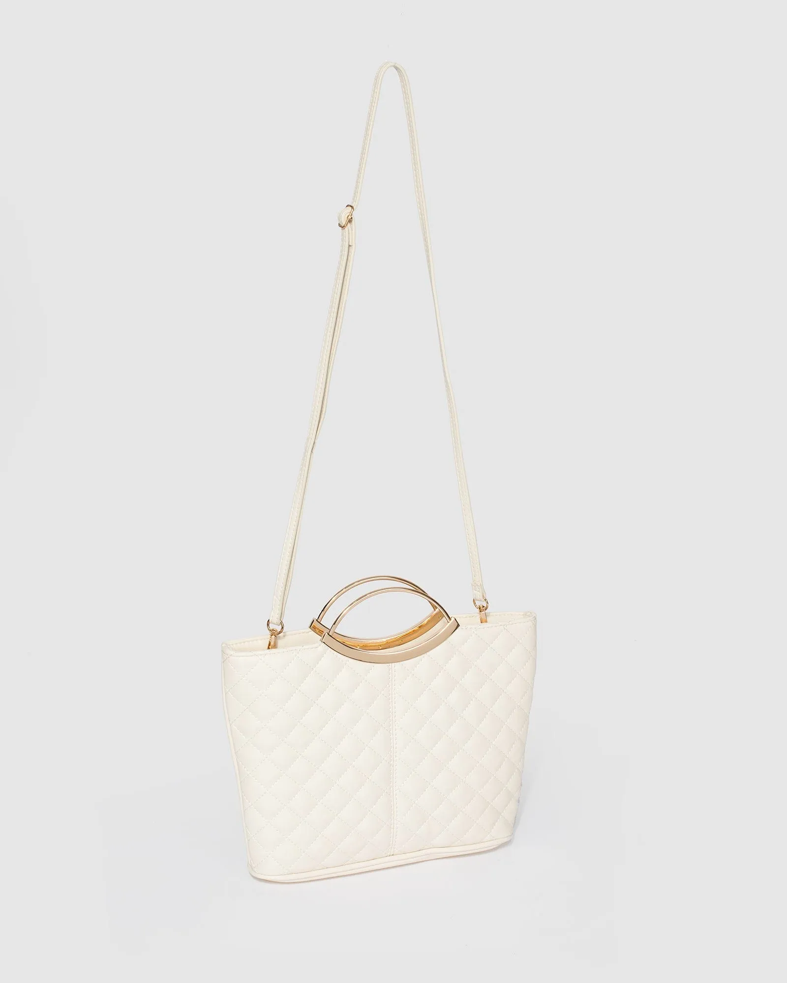 Ivory Quilted Jessie Clutch Bag