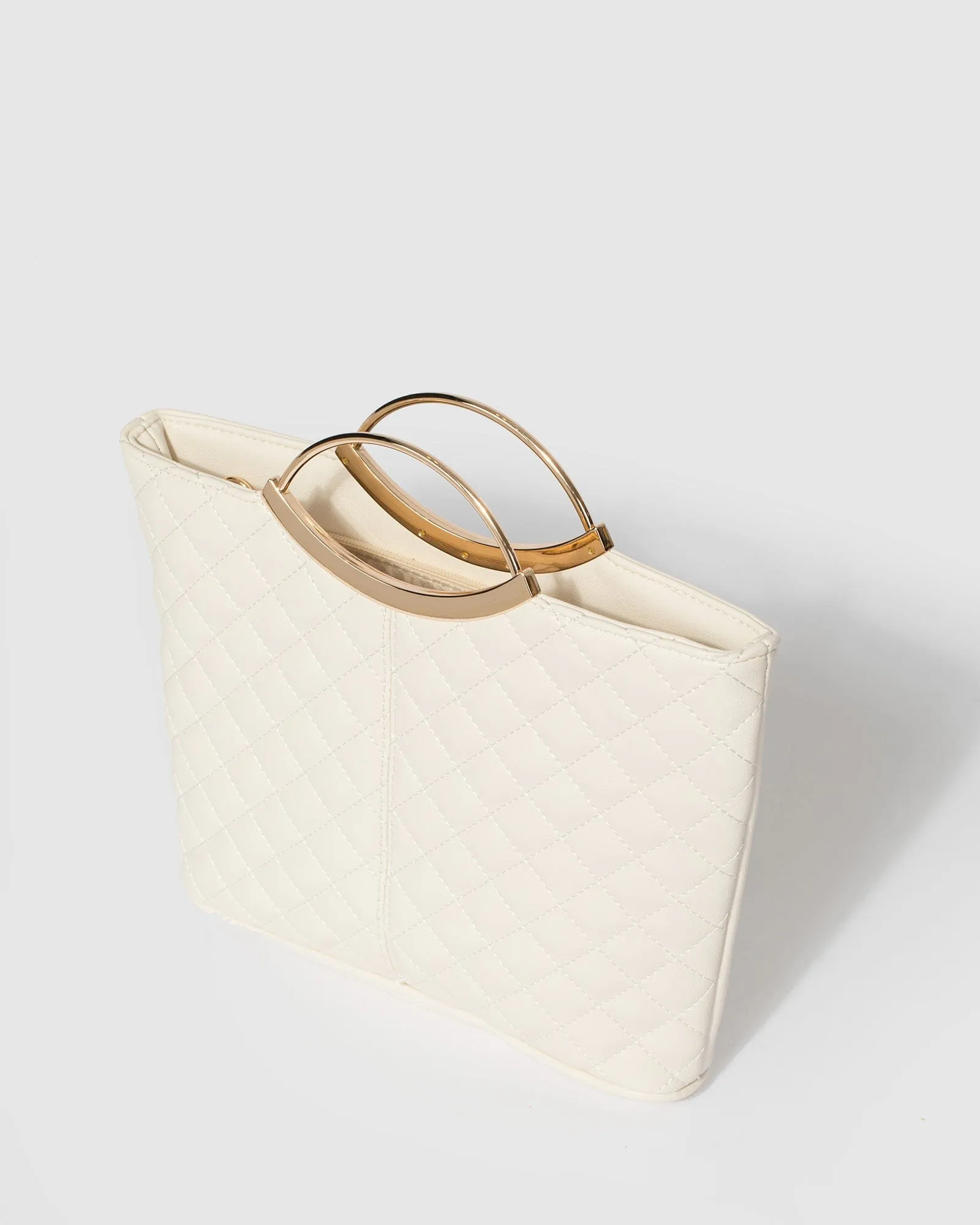 Ivory Quilted Jessie Clutch Bag