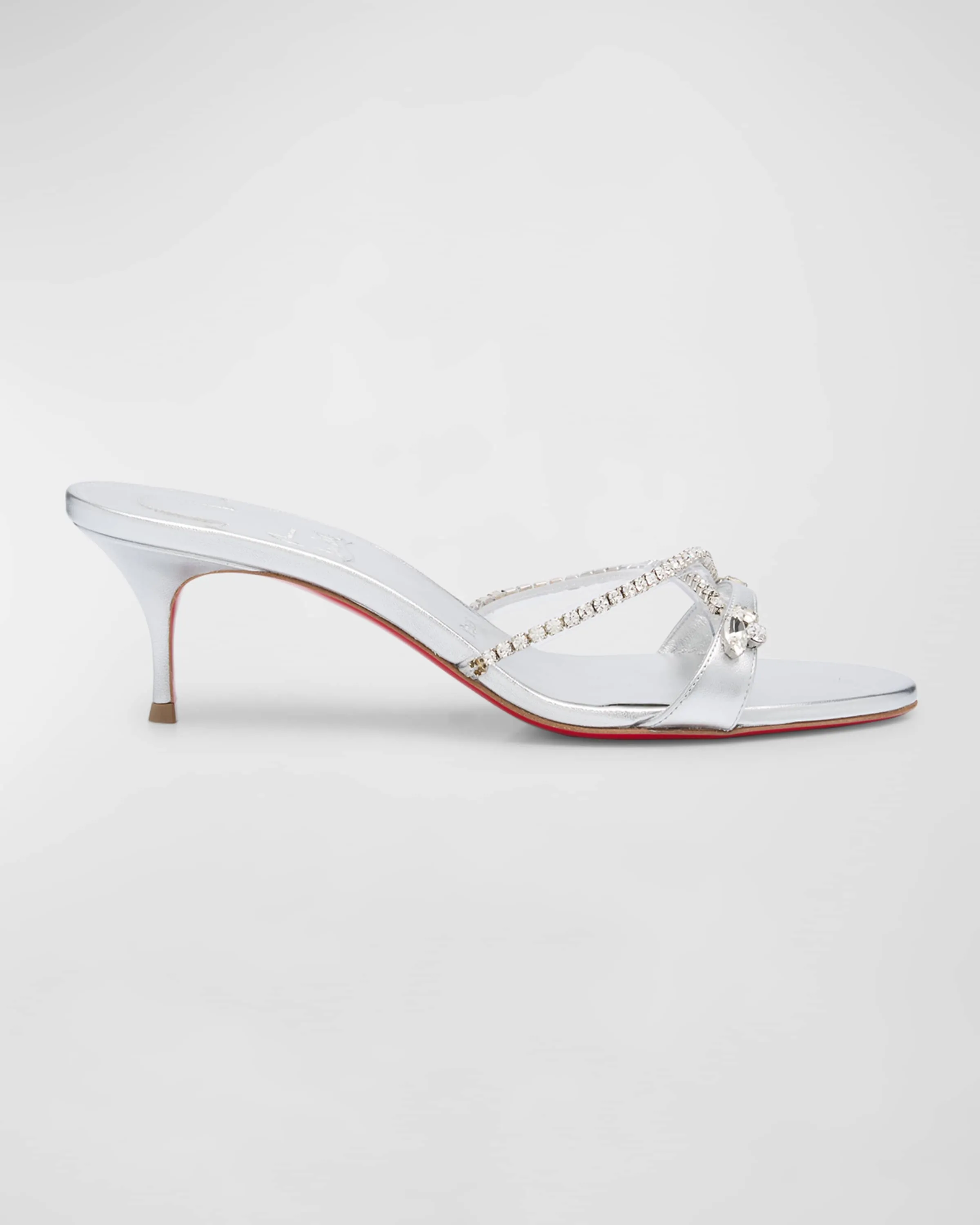 Iza Queen Crystal Red Sole Mule Sandals