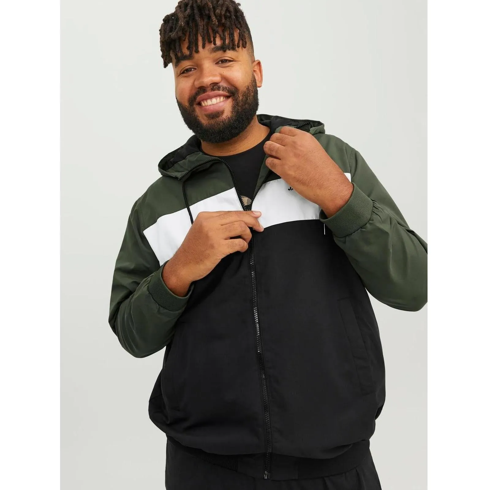 Jack & Jones Mens Rush Big & Tall Full Zip Hoodie