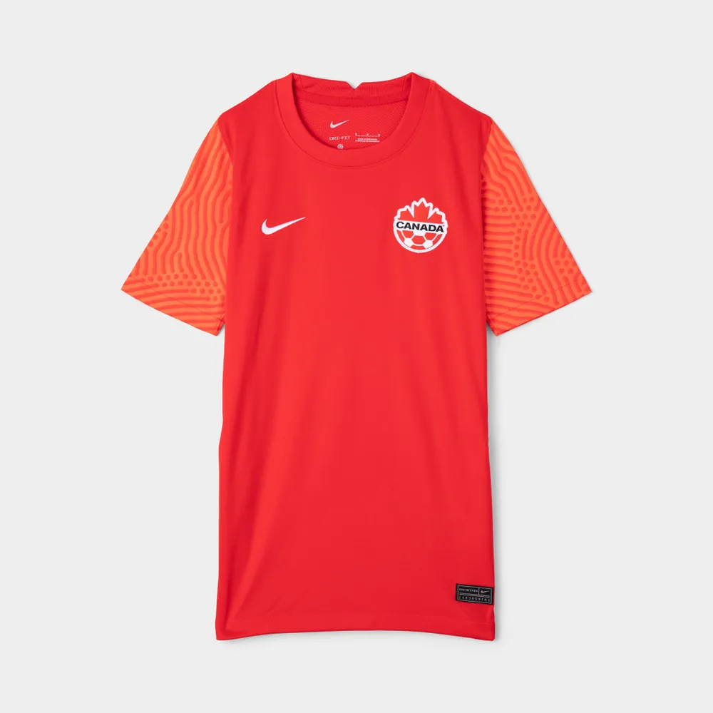 JD Sports Nike Junior Boys’ Team Canada Stadium Home Soccer Jersey / University Red