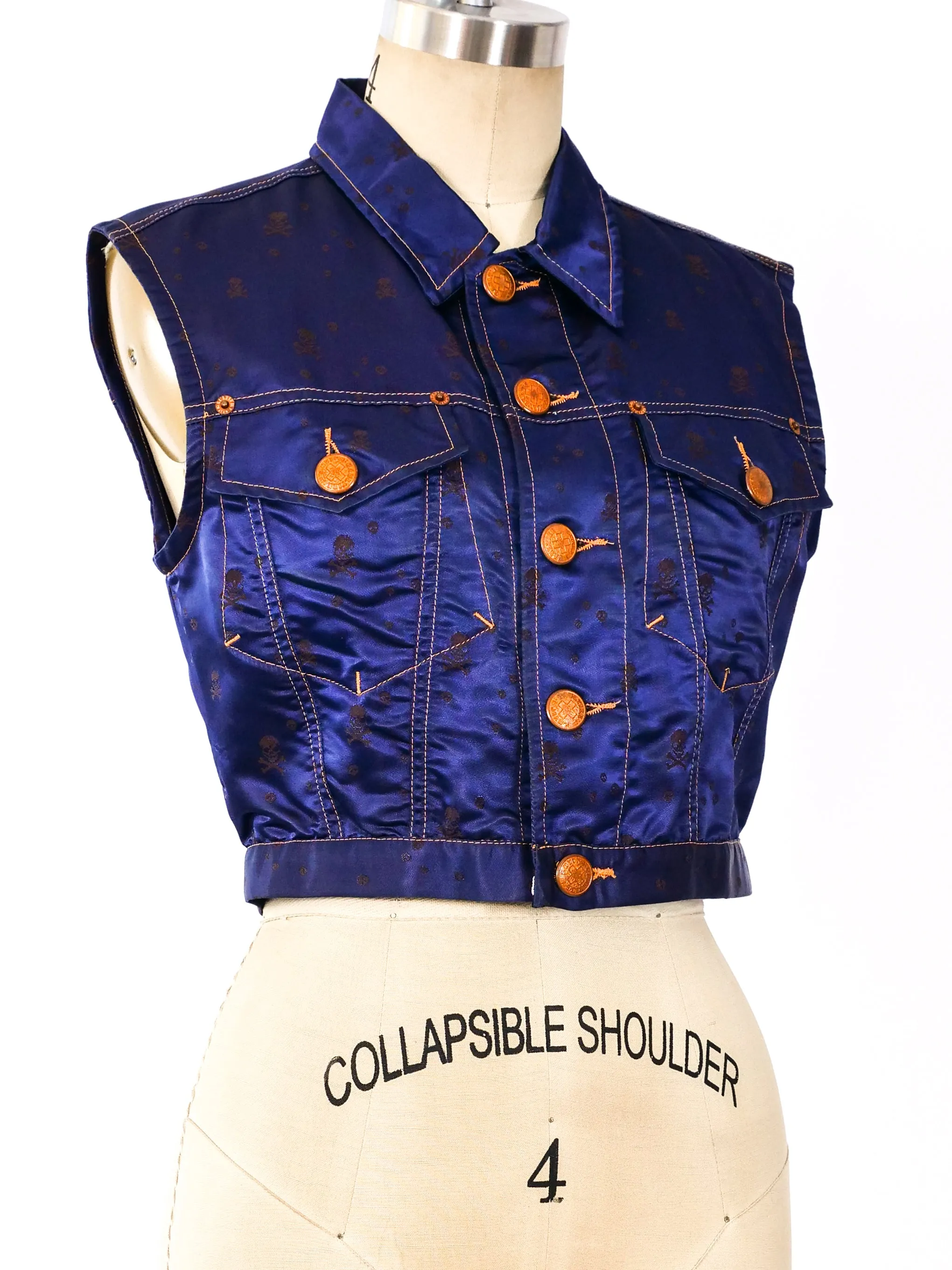 Jean Paul Gaultier Skull Satin Vest