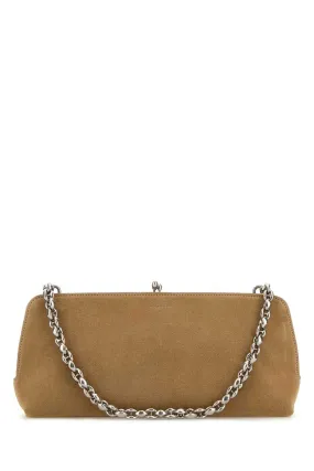 Jil Sander Beige Suede Goji Shoulder Bag