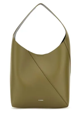 Jil Sander Sage Green Leather Medium Vertigo Shoulder Bag