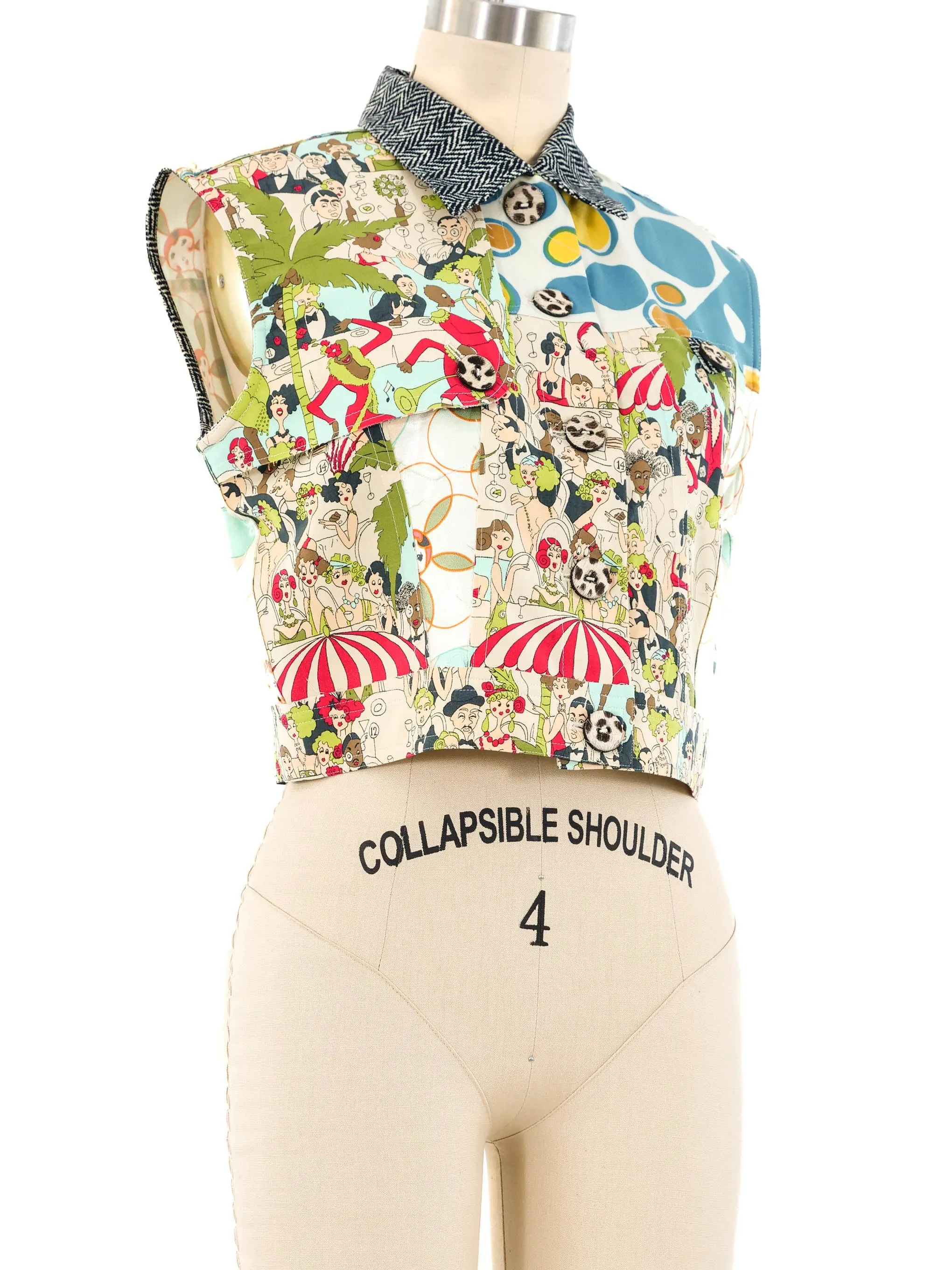 John Galliano Cartoon Printed Vest