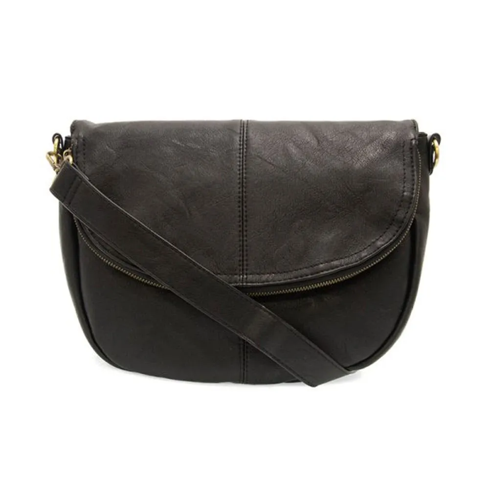 JOY SUSAN SELMA SADDLE CROSSBODY BAG BLACK