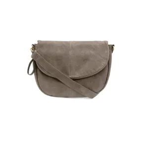 JOY SUSAN SELMA SADDLE CROSSBODY BAG DARK TAUPE