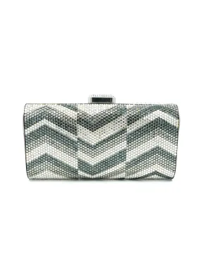 Judith Leiber Chevron Crystal Convertible Clutch