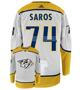 Juuse Saros Nashville Predators Adidas Authentic Away NHL Hockey Jersey     