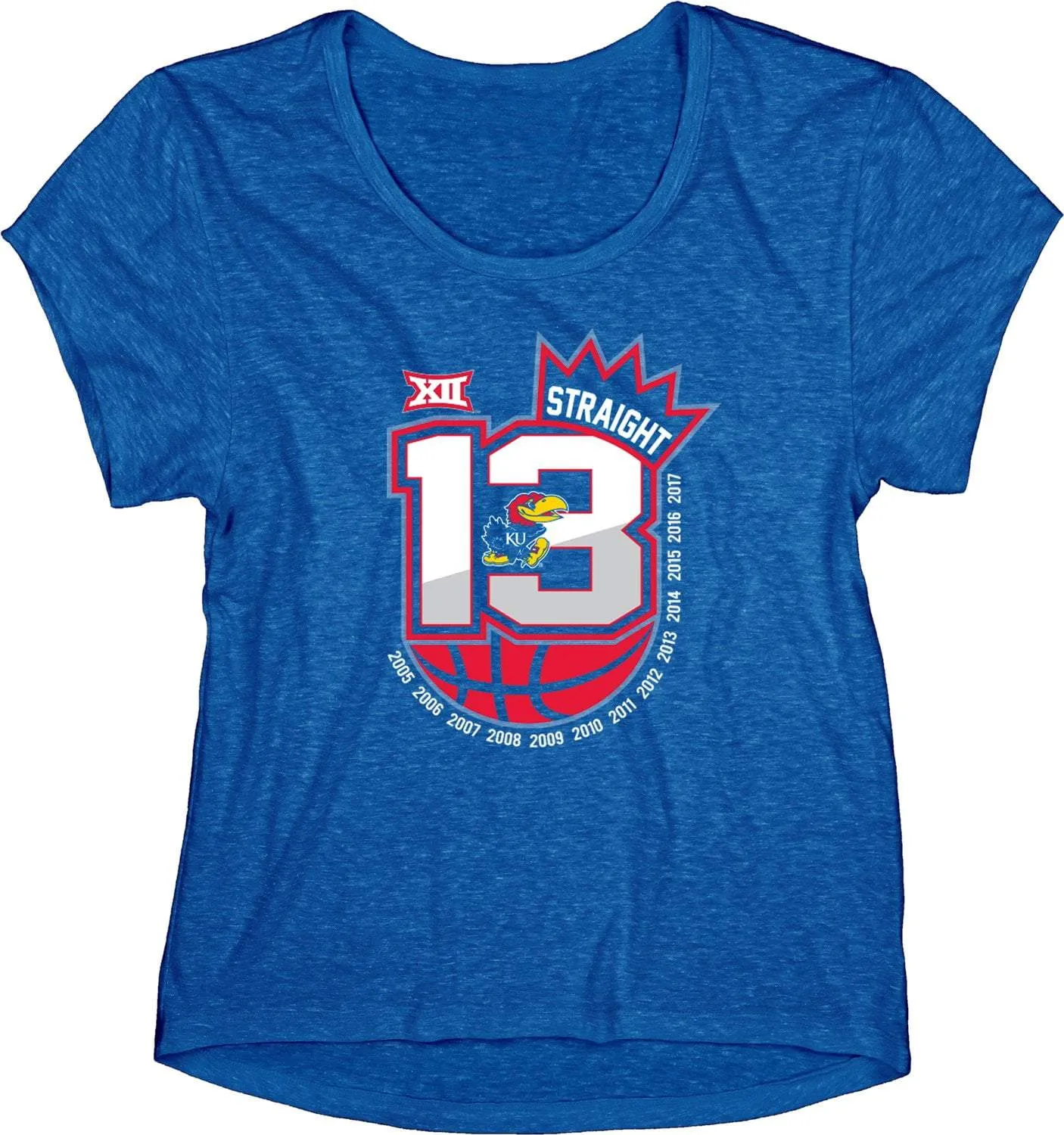 Kansas Jayhawks WOMEN 13 Straight Basketball Conf Champions Crown T-Shirt