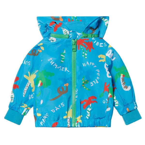 Kids Stella McCartney Baby Good Vibes Jacket - Blue Palms Print