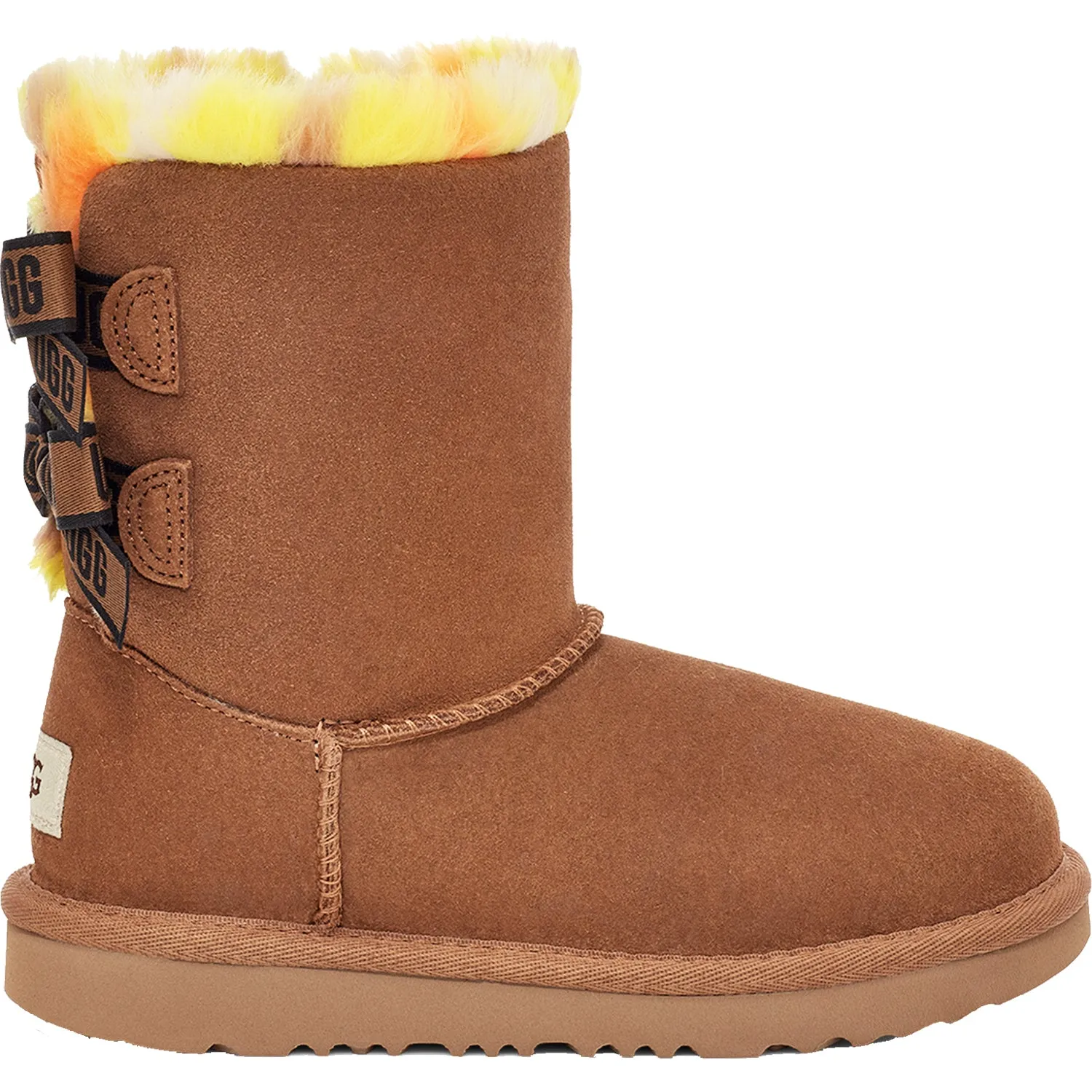 Kids' UGG Bailey Bow Plaid Punk Chestnut