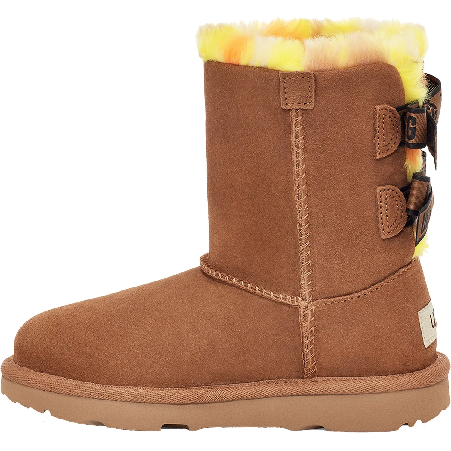 Kids' UGG Bailey Bow Plaid Punk Chestnut