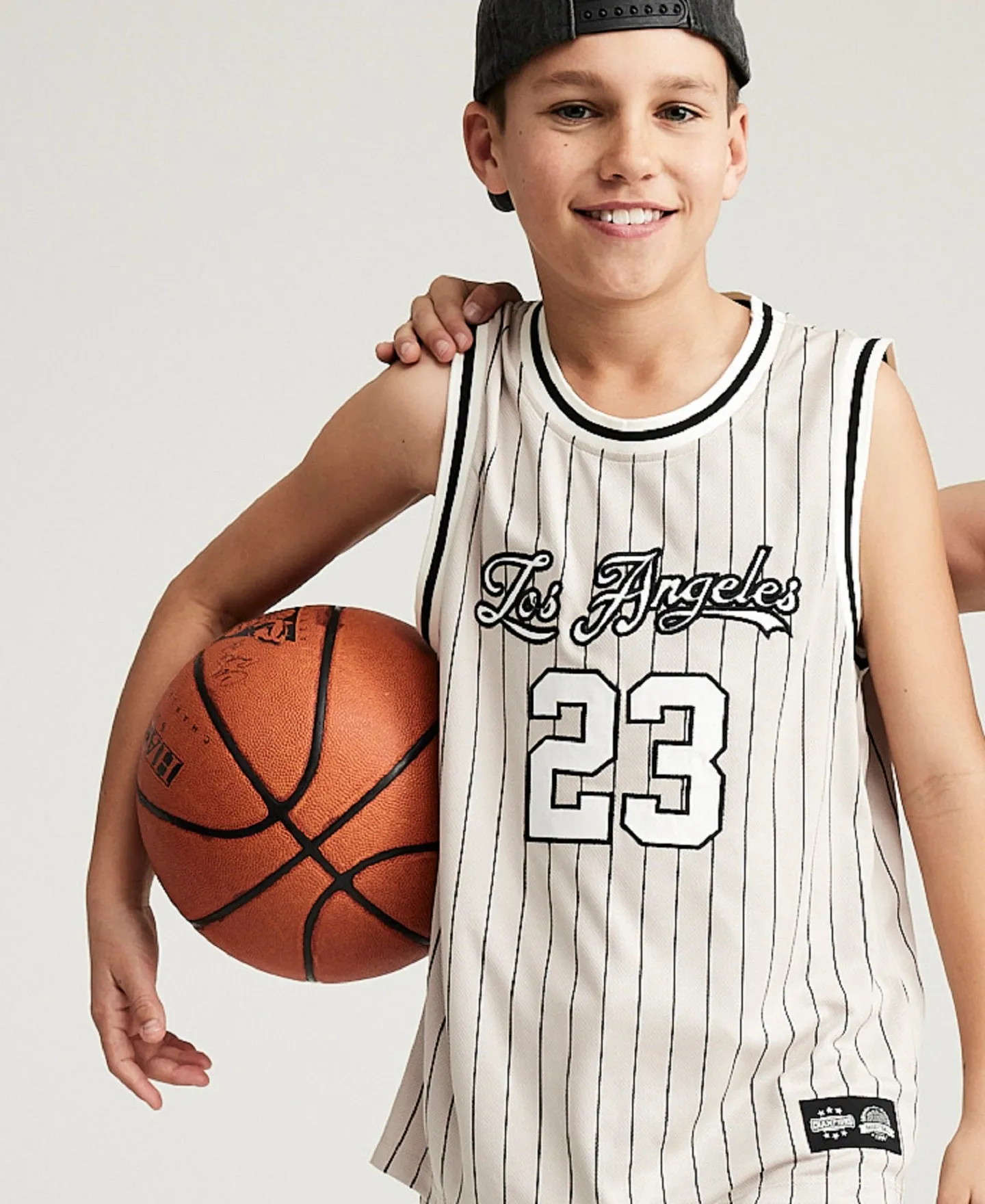 Kids' Mesh Basketball Singlet in Chateau Gray La | Postie