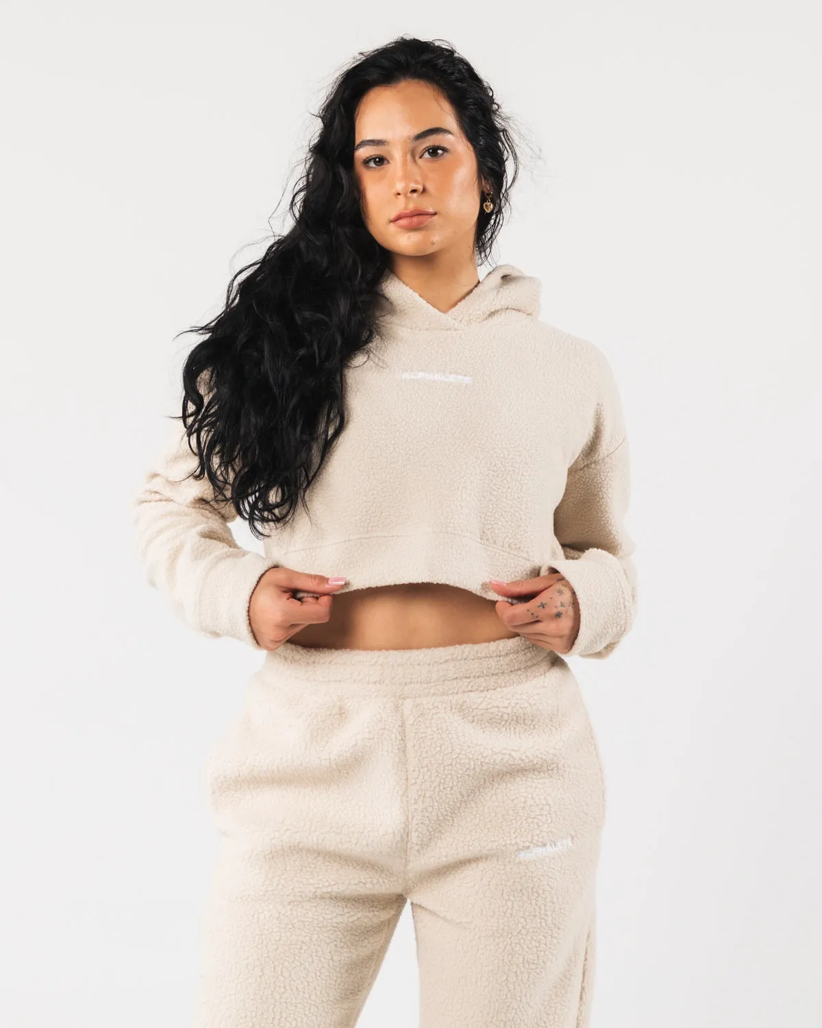 King Crop Hoodie - Vanilla