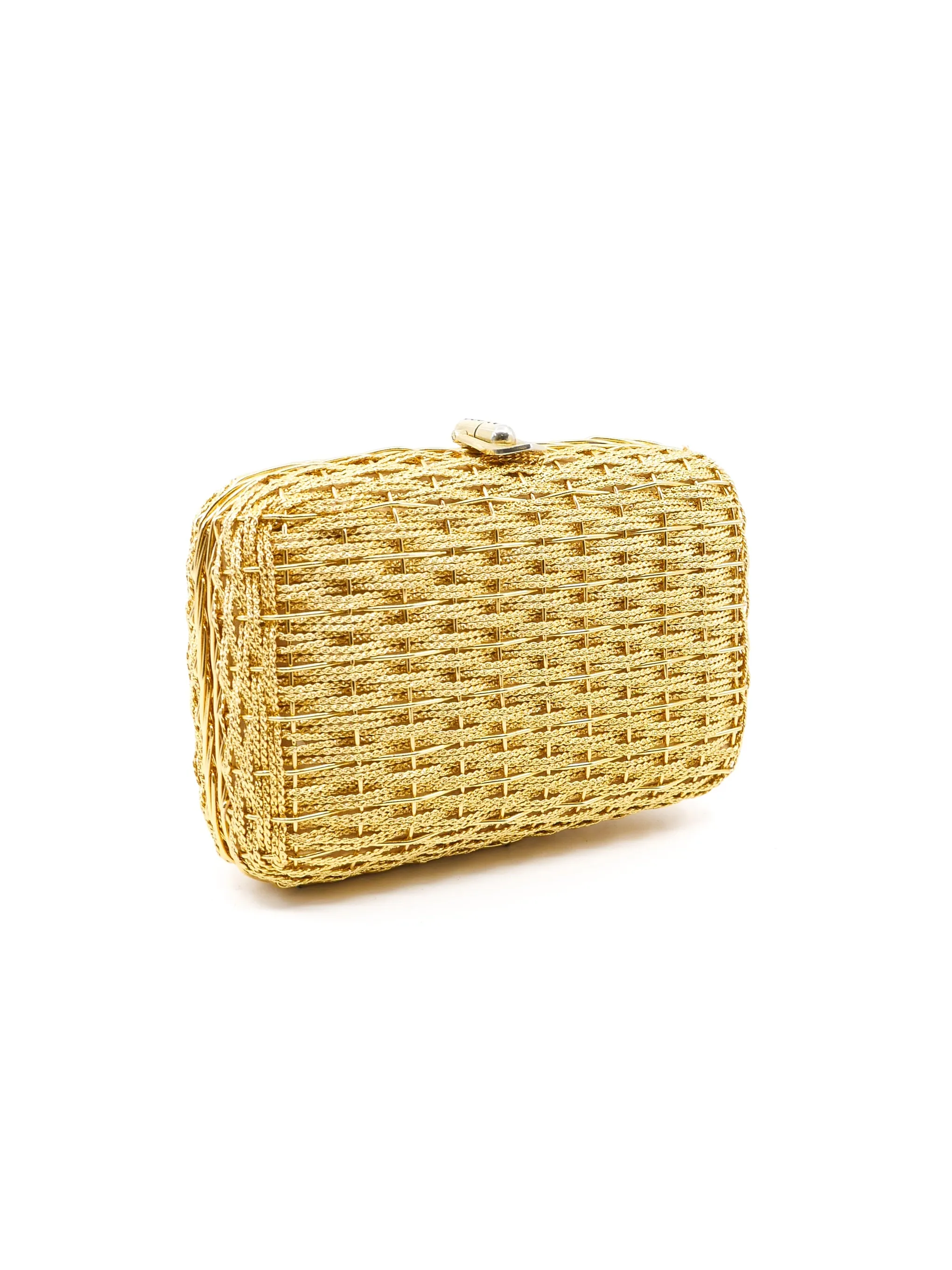 Koret Gold Woven Chainlink Clutch