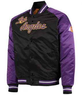 LA Lakers Hardwood Classics Reload 3.0 Purple/Black Satin Jacket