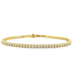 Lab Grown 2.00 Cttw. Yellow Gold Diamond Tennis Bracelet