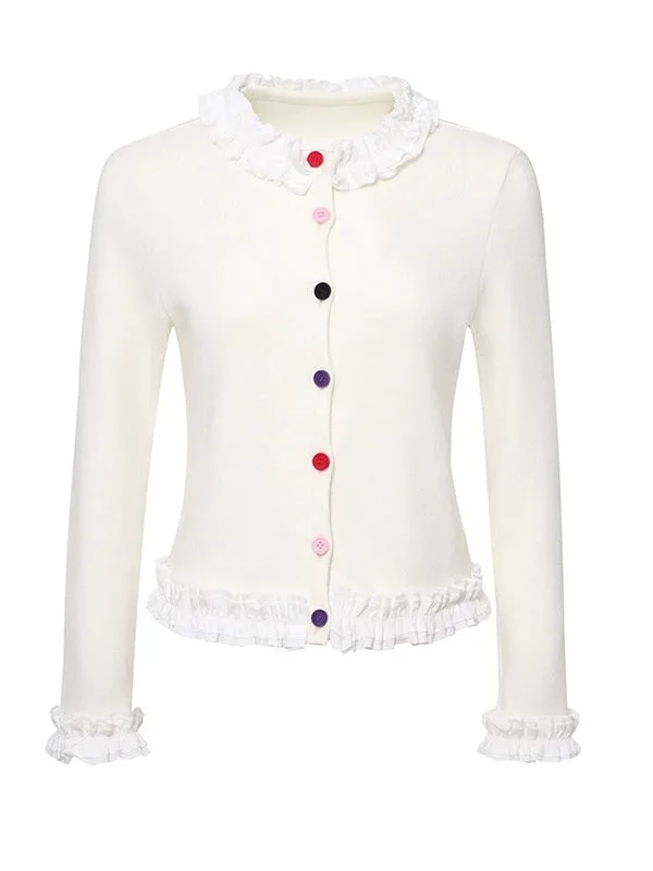 Lace Stitch Girly Knitted Cardigan