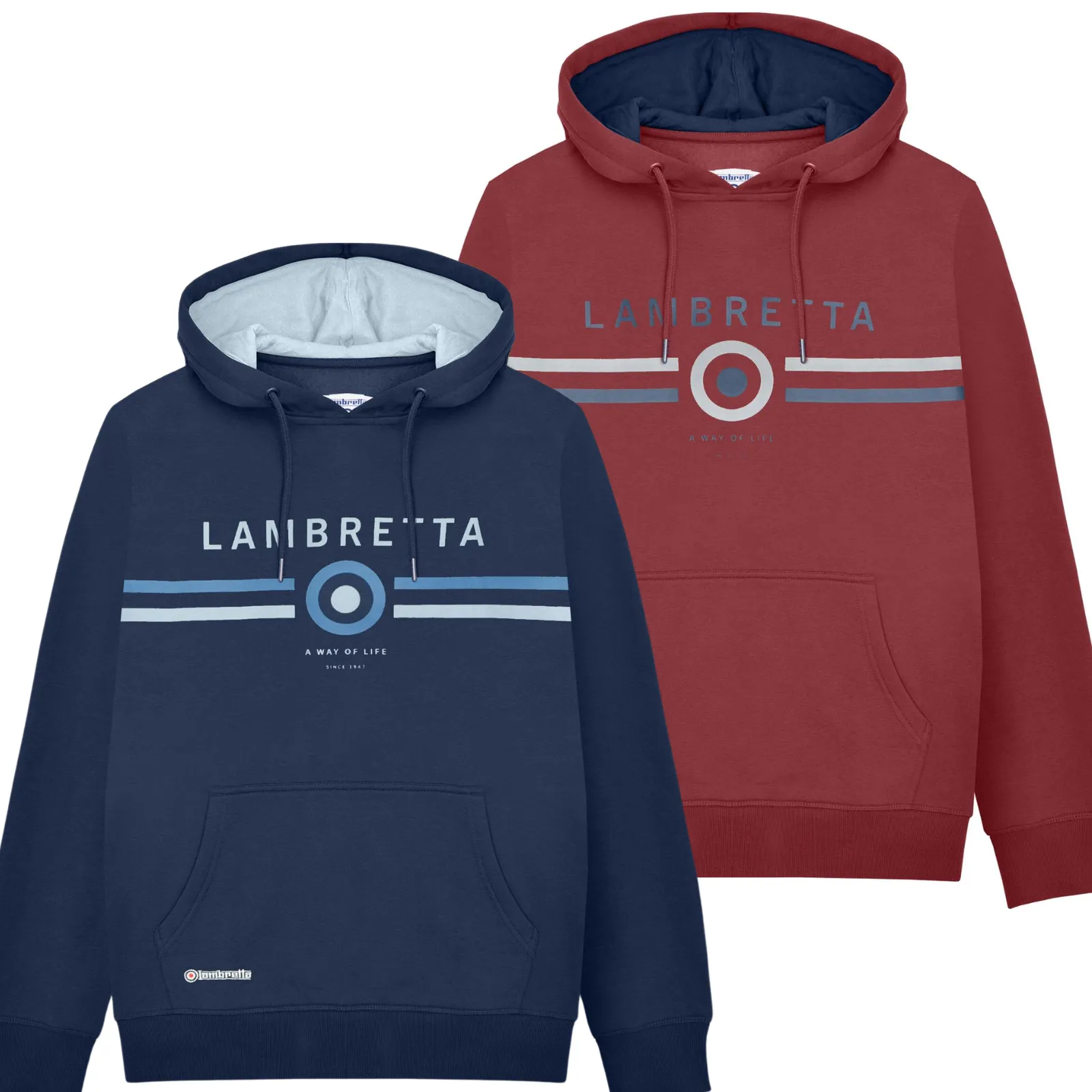 Lambretta Mens Contrast Target Hoodie