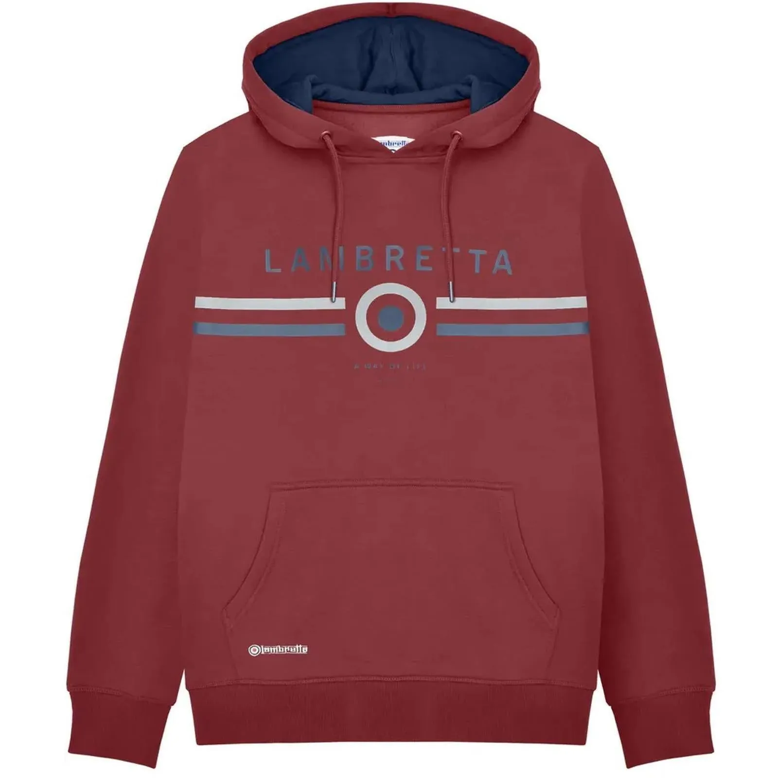 Lambretta Mens Contrast Target Hoodie