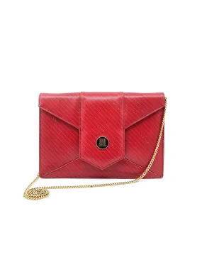 Lanvin Logo Printed Leather Envelope Clutch