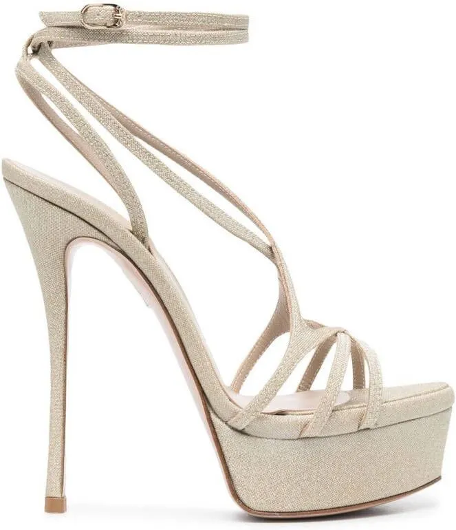 Le Silla Belen 140mm platform sandals Gold