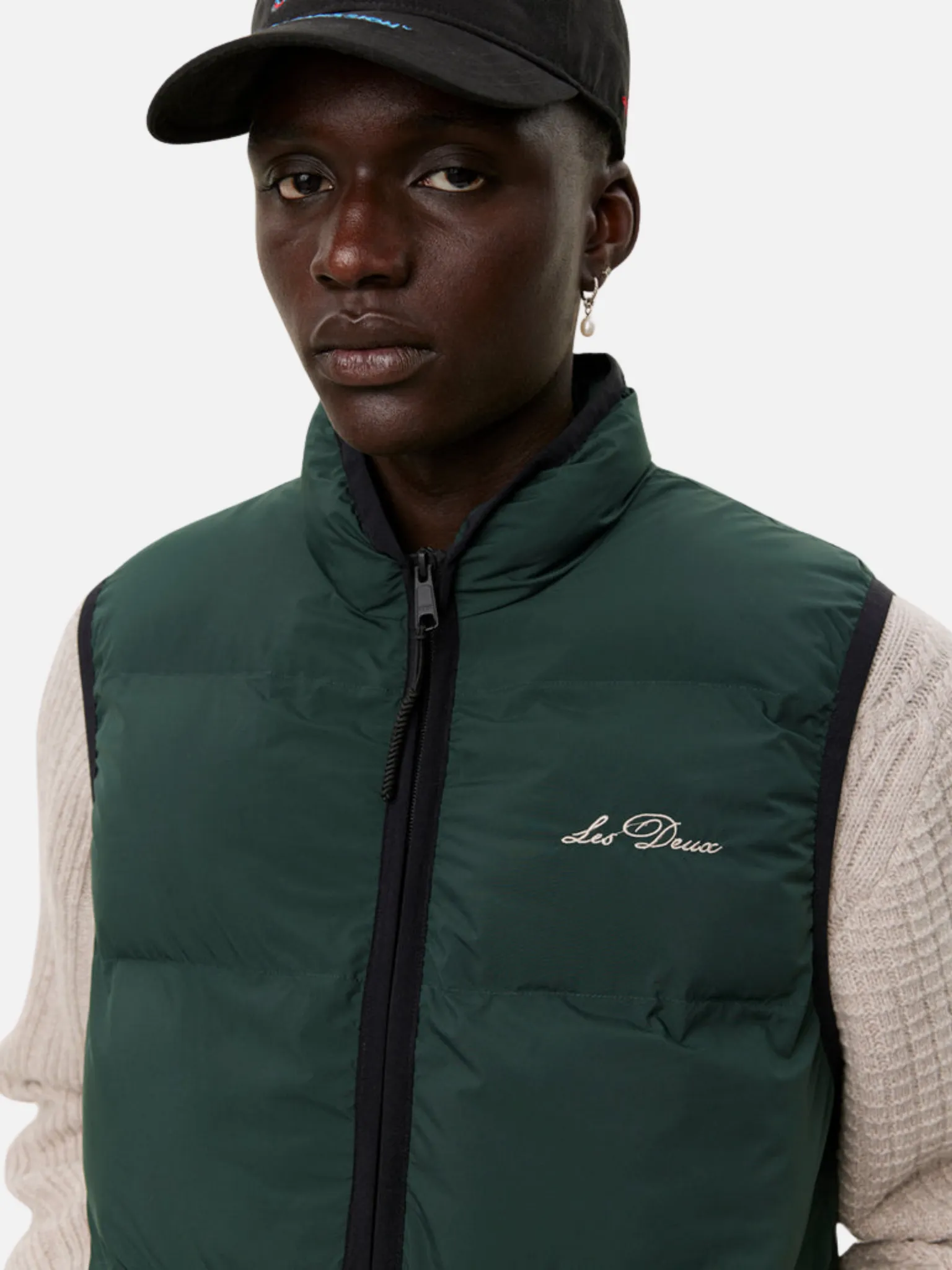 Les Deux Newport Padded Vest - Pine Green