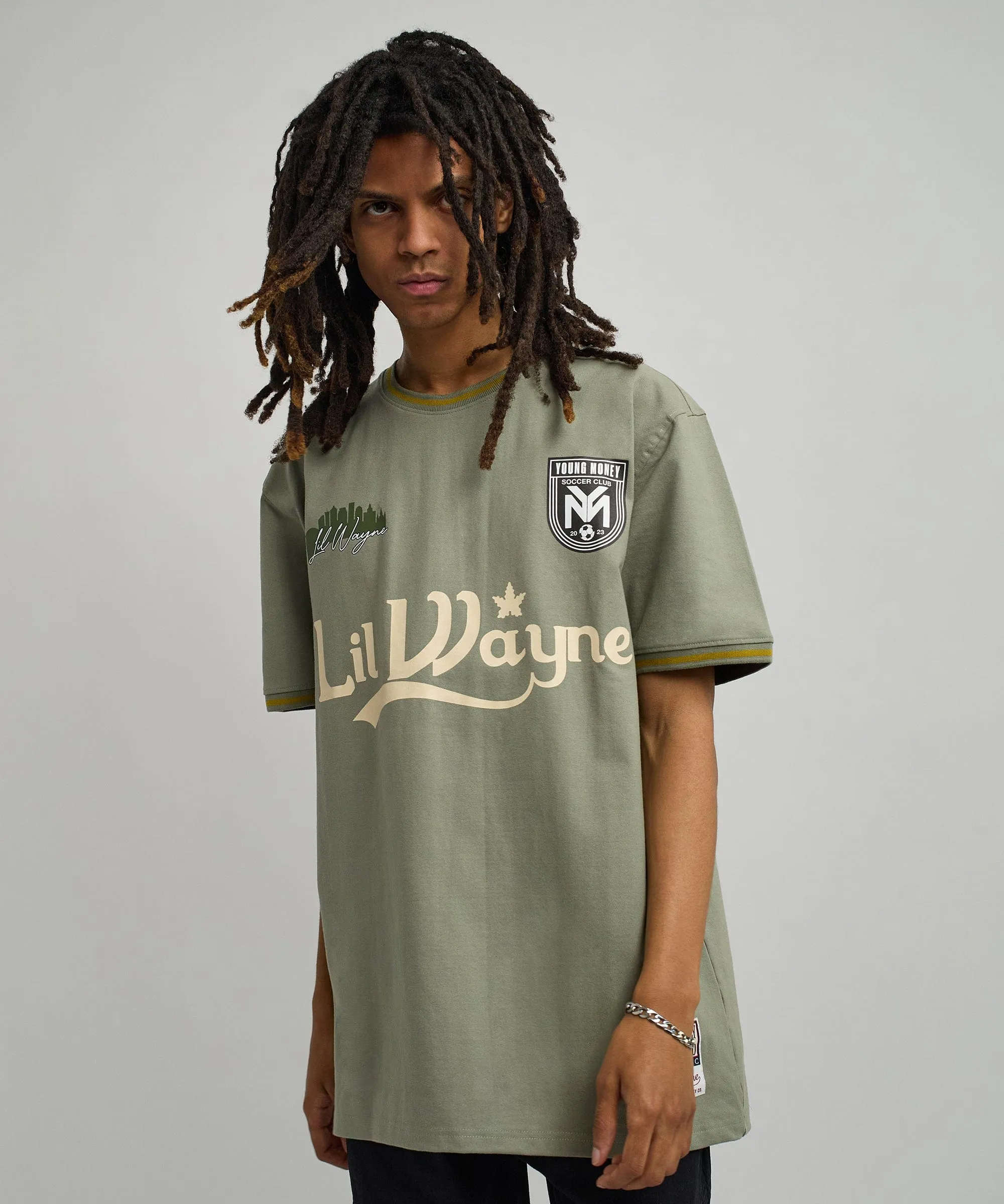 Lil Wayne Young Money Soccer Jersey - Olive Green