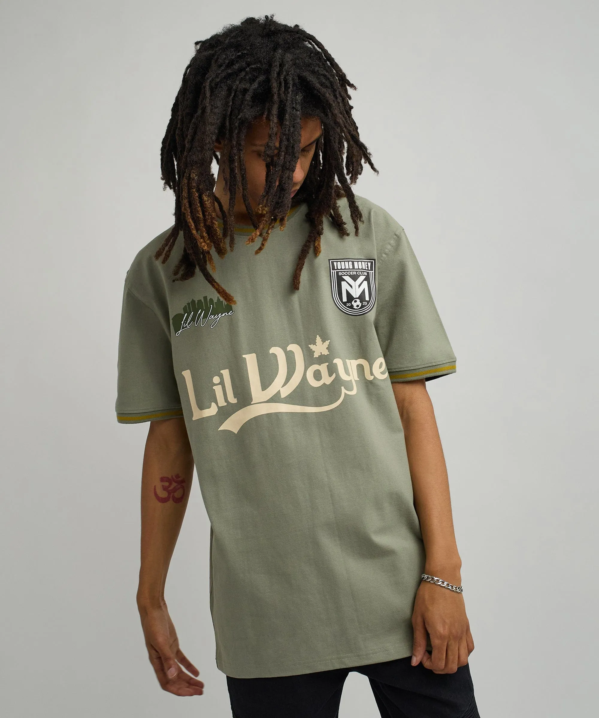 Lil Wayne Young Money Soccer Jersey - Olive Green