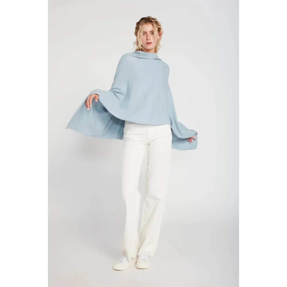 Look by M Basic Triangle Poncho Light Blue (Women's)