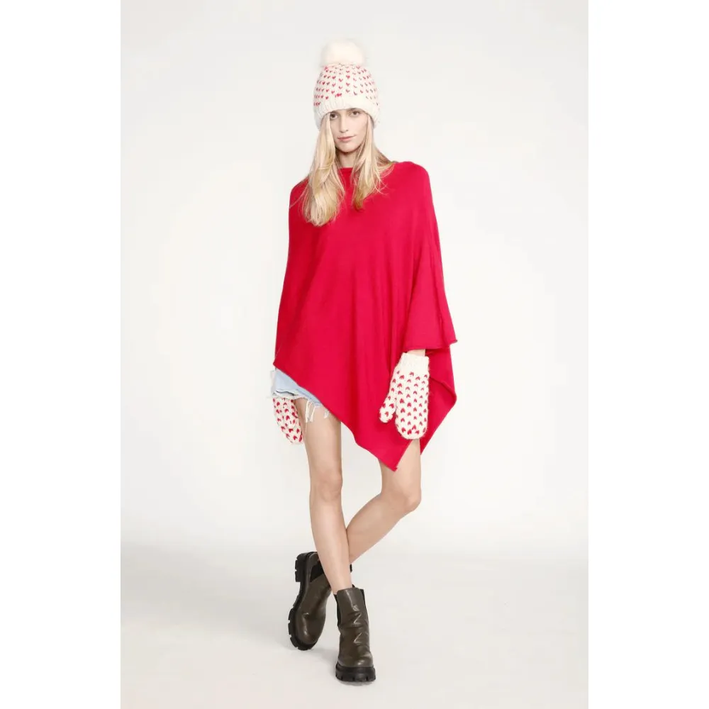 Look by M Basic Triangle Poncho Red (Women's)