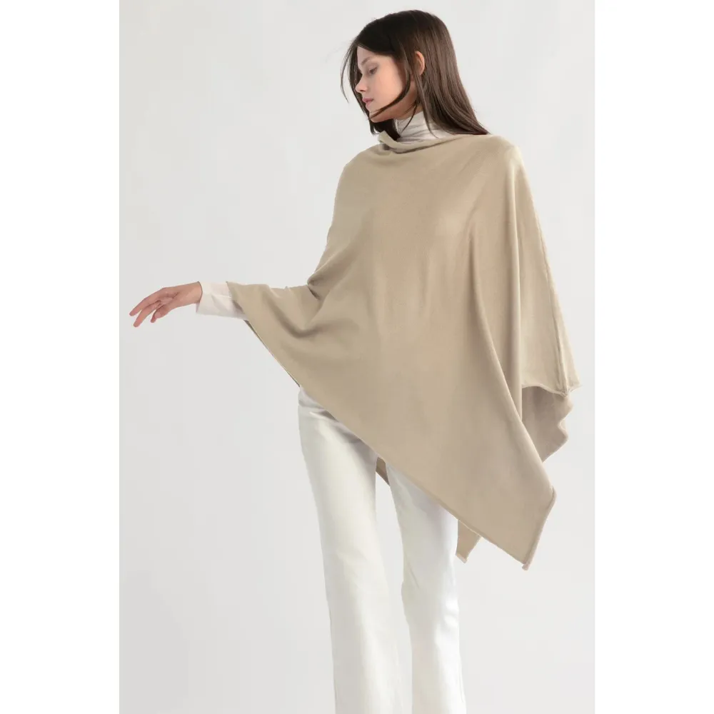 Look by M Basic Triangle Poncho Tan (Women's)