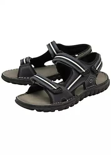 Lotus Mens Gus Blue Leather Sandals | Grattan