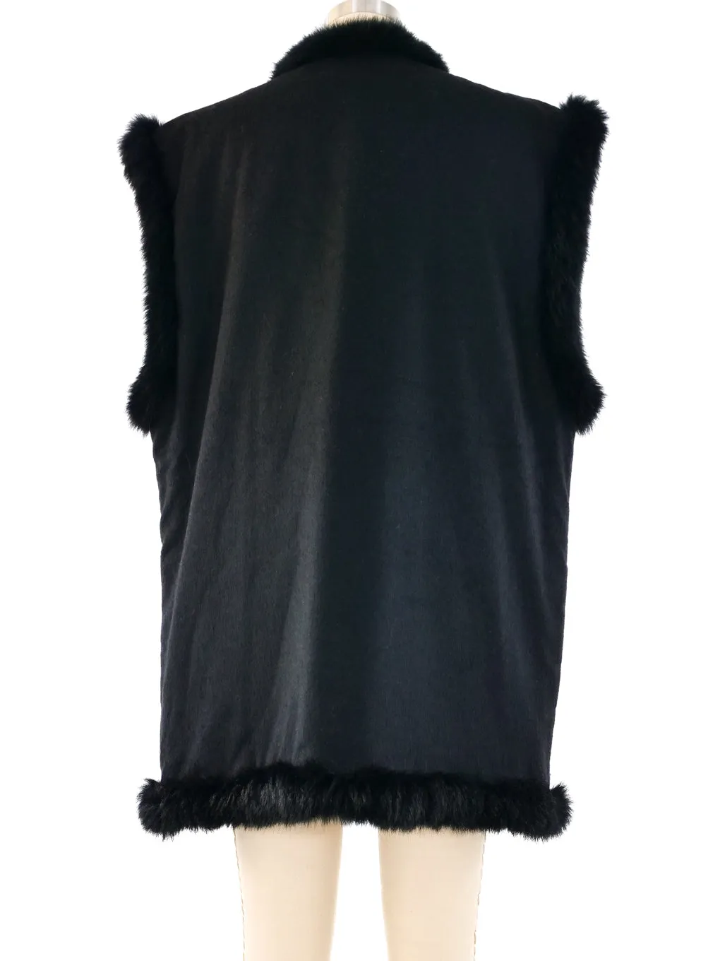 Louis Feraud Fur Accented Applique Vest