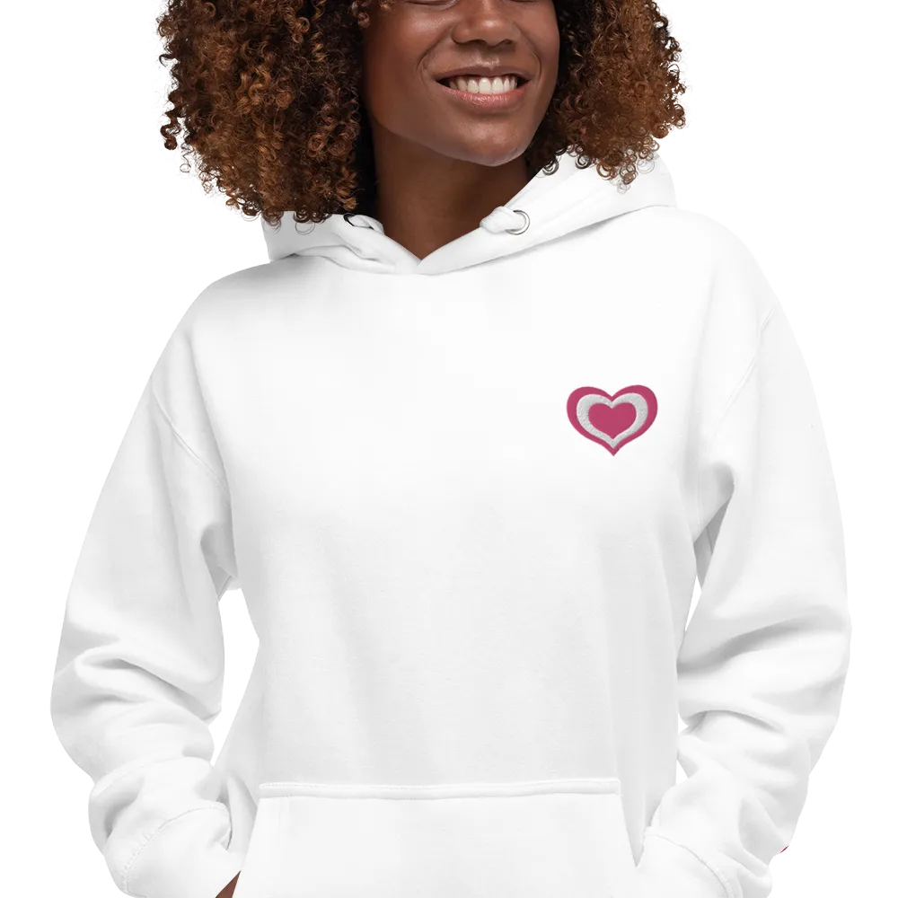 Lovely Heart Embroidery Hoodie