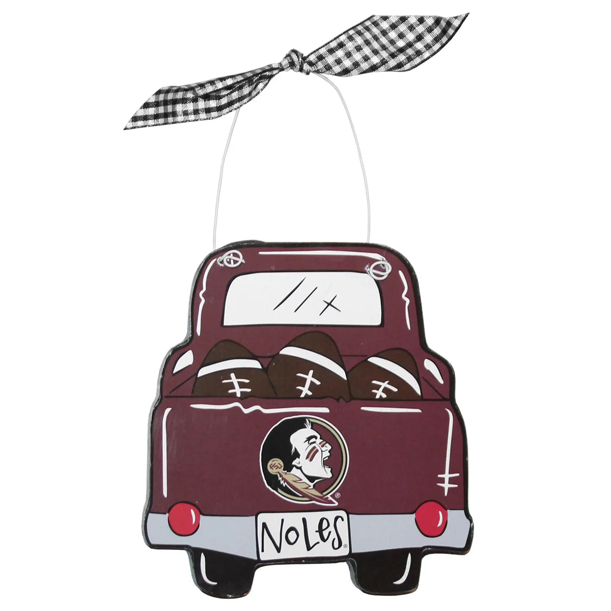 Magnolia Lane Noles Football Truck Wooden Ornament