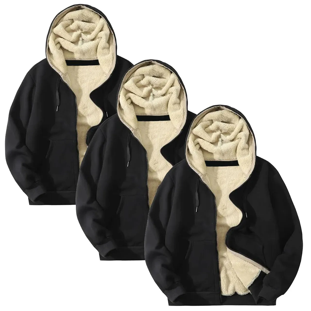 Men's Heavyweight Sherpa-Lined Hoodie (1 or 3-Pack)