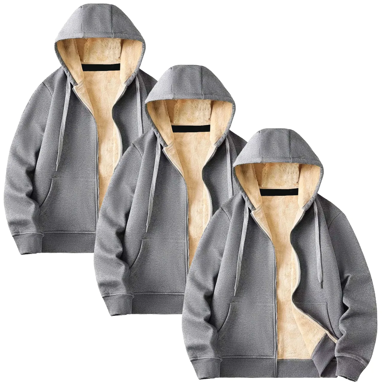 Men's Heavyweight Sherpa-Lined Hoodie (1 or 3-Pack)