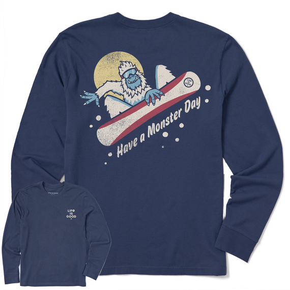 Men's Yeti Snowboard Monster Day Long Sleeve Crusher Tee