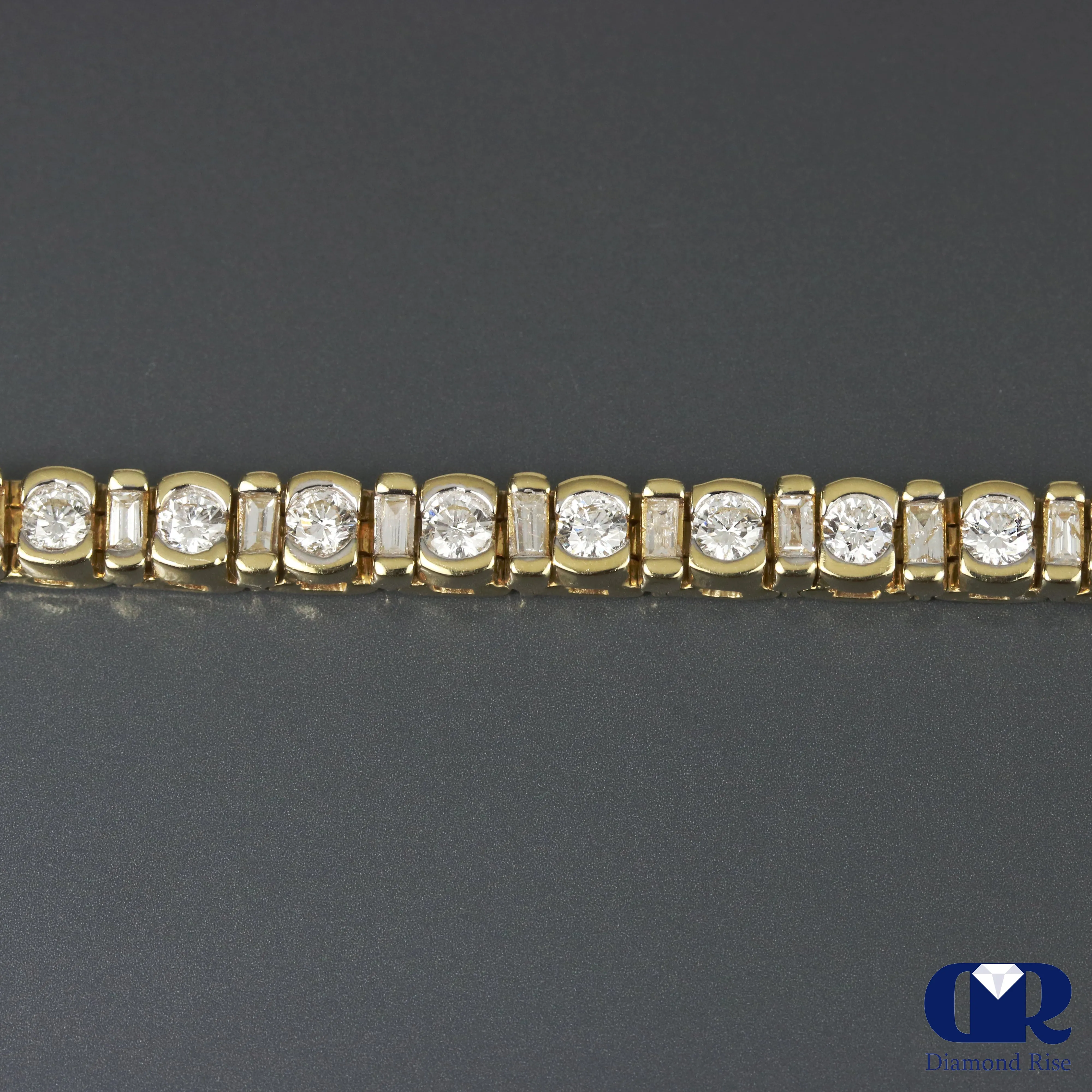 Men's 6.00 Carat Diamond Tennis Bracelet In 14K Yellow Gold